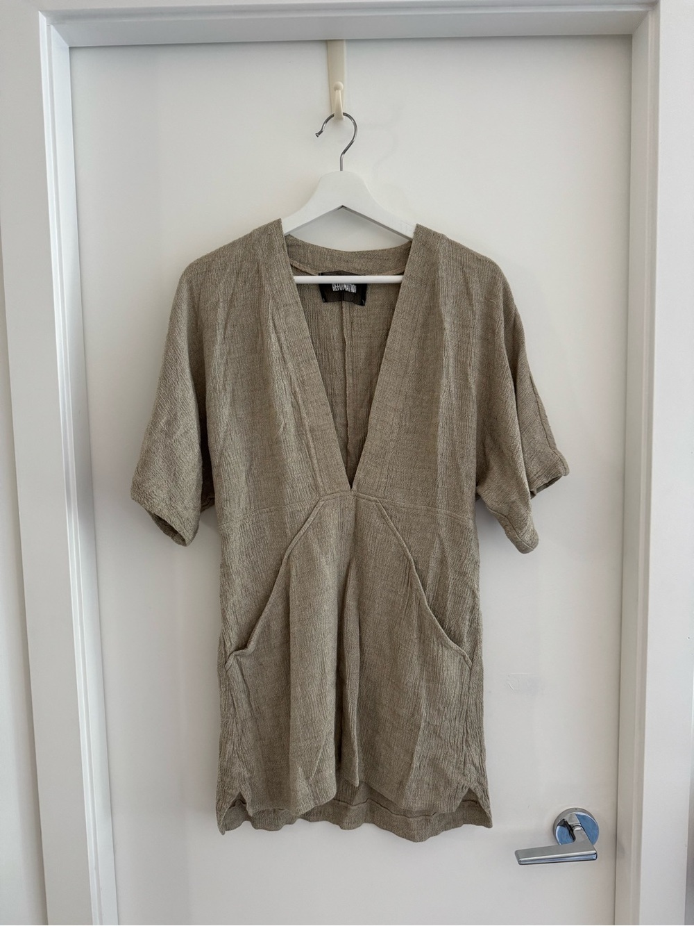 Reformation Beige Tunic with Deep V-Neck - Size Small